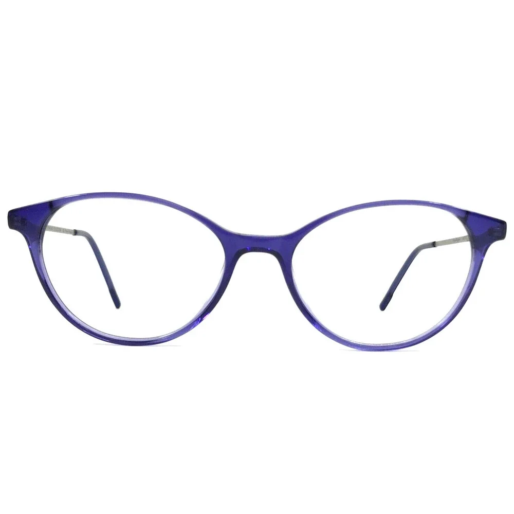 Moleskine Eyeglasses Frames MO1102 60 Periwinkle Crystal Blue Silver 51-17-145